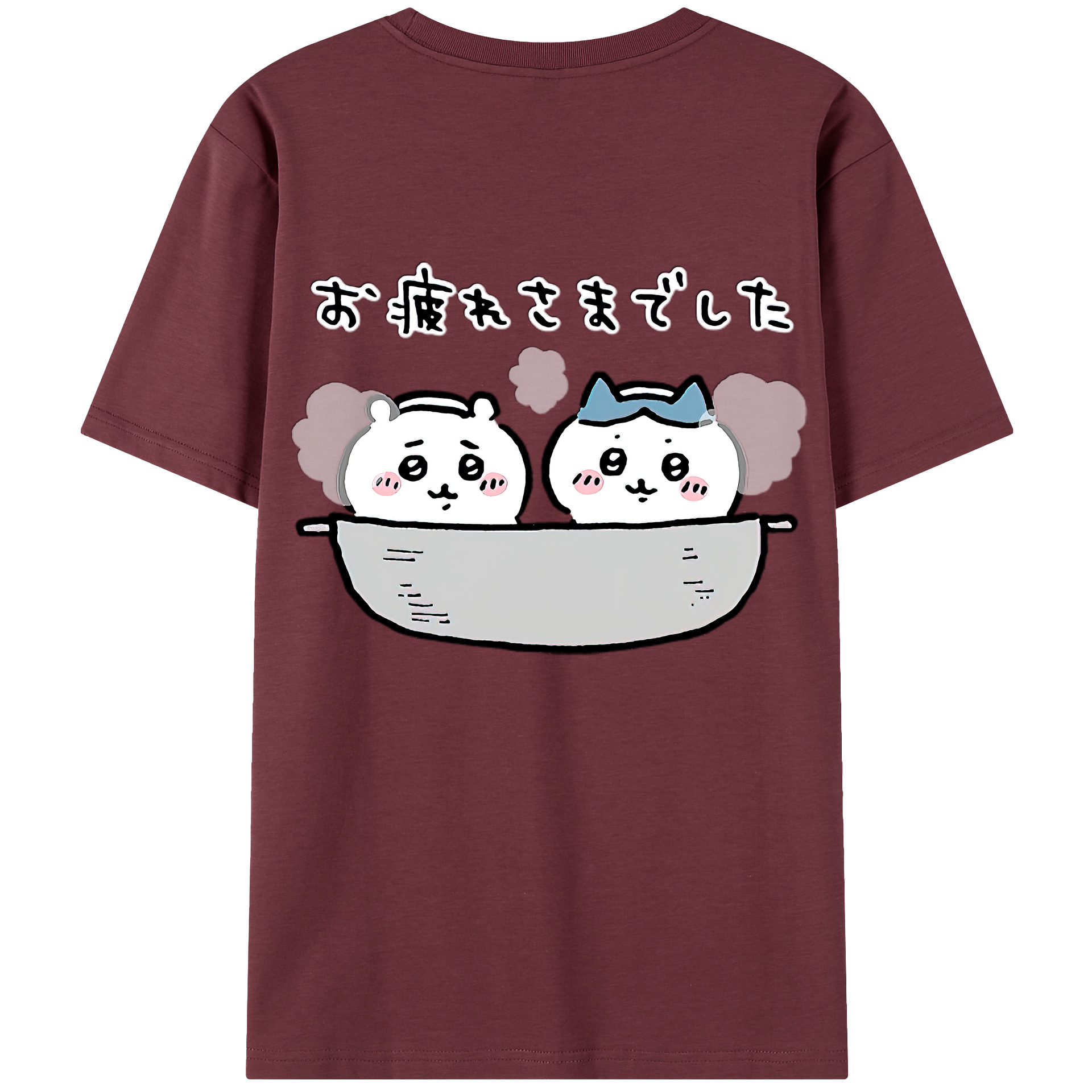 （画像用） ちいかわ ハチワレ Chii-kawa hachiware 綿100％半袖Tシャツ（背面プリント）